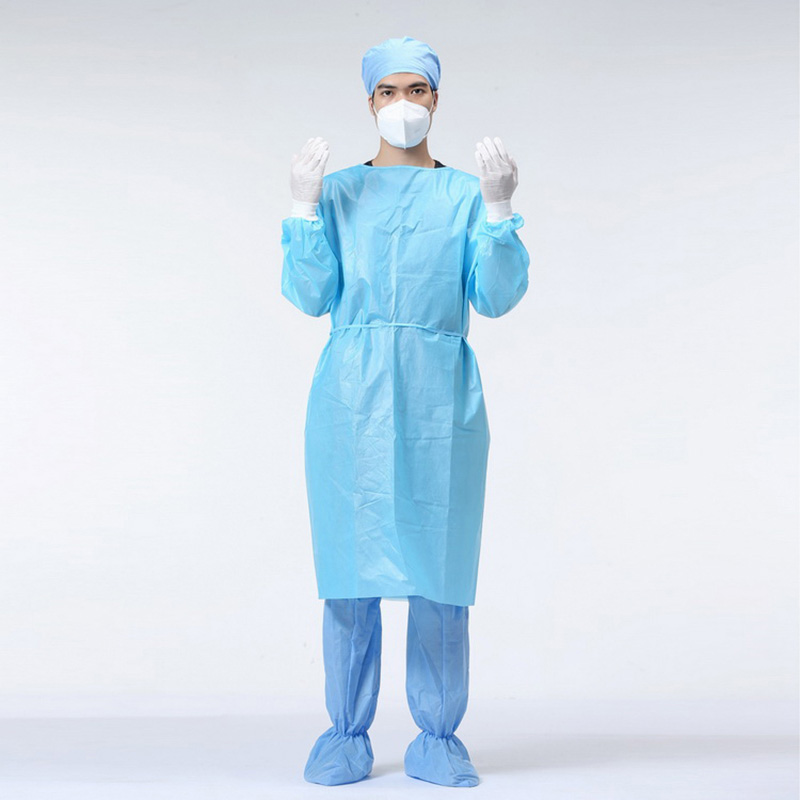 Isọnu Blue White Cleanroom Iyasọtọ ẹwu