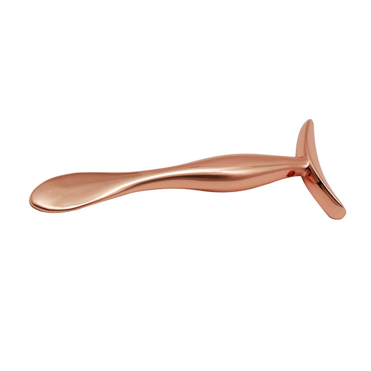 U-sókè Rose Gold Irin Facial Kosimetik Awọn ibaraẹnisọrọ ipara Massager Stick