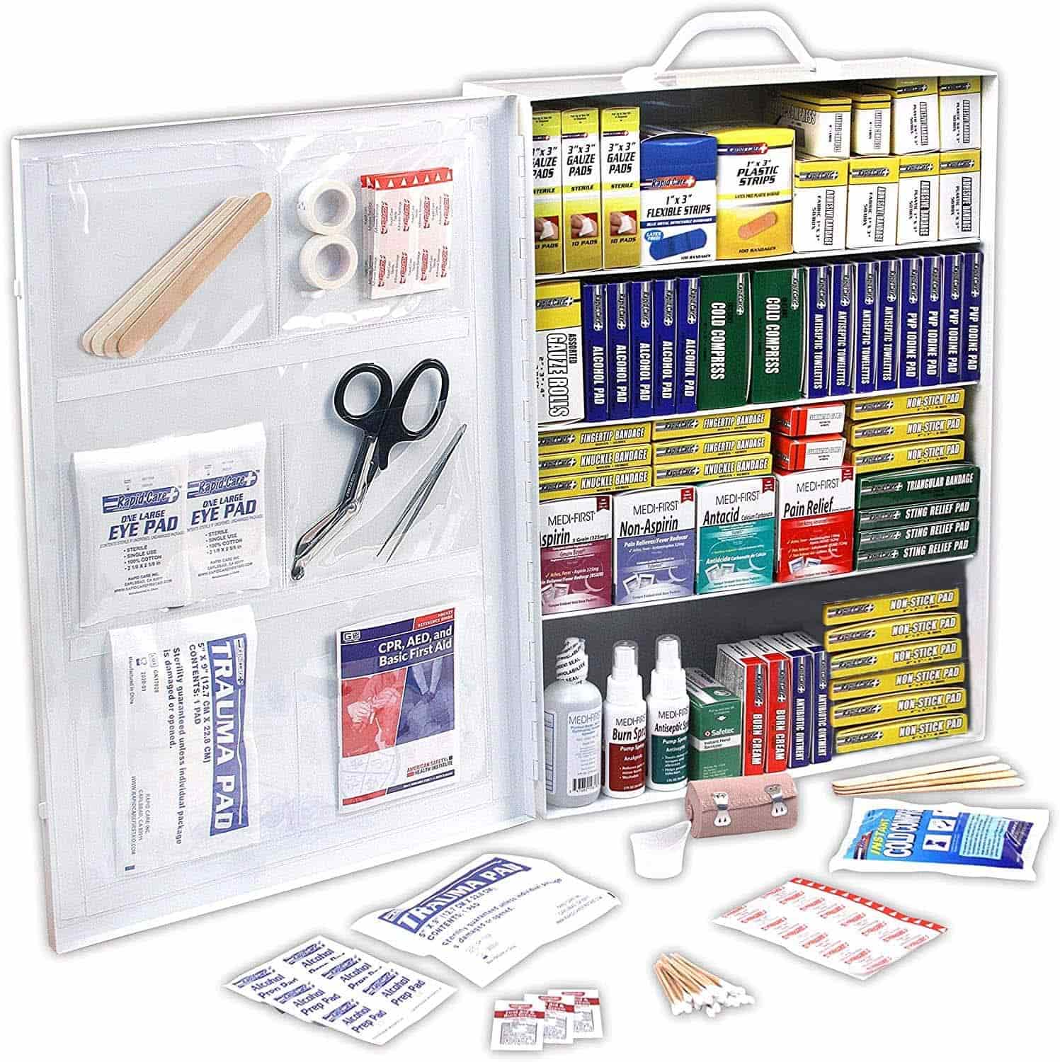 Odi Mountable 4 Selifu First Aid Kit Cabinet Ni ninu 1100 Nkan